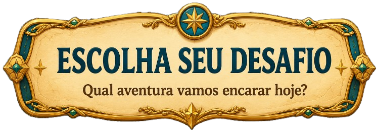 Escolha seu desafio — Qual aventura vamos encarar hoje?
